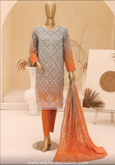 HZ Chunri Embroidered Digital Printed Lawn Collection'25 D-04